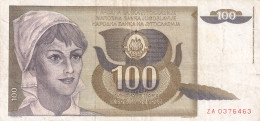 YUGOSLAVIA, Replacement Banknote ZA 0376463, 100 Dinara,1991. - Jugoslawien