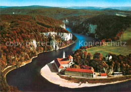 72715497 Weltenburg Kelheim Kloster Donaudurchbruch Fliegeraufnahme Weltenburg - Kelheim