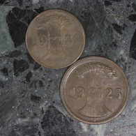 Allemagne / Germany LOT (2) : 1 Rentenpfennig 1924-J & 2 Rentenpfennig 1923-D - Lots & Kiloware - Coins