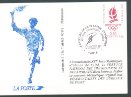 France Francia 1992 Albertville - Special Postmark - Torch Flamme - Hiver 1992: Albertville