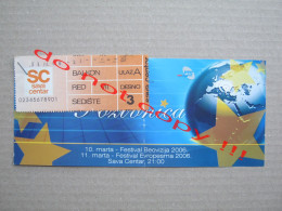 Serbia And Montenegro - EUROSONG Invitation Card CONCERT TICKET / BEOVIZIJA Beograd ( 2006 ) - Tickets De Concerts