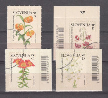 ESLOVENIA 2024 - FLORES - FLOWERS - FLEURS - MUESTRA-SPECIMEN A FACIAL - 4 SELLOS - Slowenien