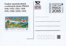 CDV 181 And 182 Czech Republic PRAGA 2018 Stamps On Stamps Prague Castle St Vitus Cathedral - Other & Unclassified