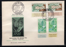 1957 TURKEY THE CENTENARY OF THE INSTRUCTION OF FORESTRY IN TURKEY FDC - FDC