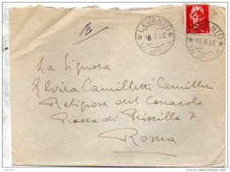 1945    LETTERA CON ANNULLO LEVANTO LA SPEZIA - Marcophilie