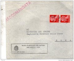 1945 LETTERA  INTESTATA BANCA NAZIONALE DEL LAVORO ROMA - Marcofilía