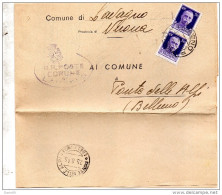 1945  LETTERA  CON ANNULLO  LAVAGNO   VERONA +  PONTE NELLE ALPI  BELLUNO - Marcofilie