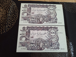 LOT DE 2 BILLET QUI SE SUIVE BANQUE D'ALGERIE.500 DINAR  1/11/1970.FDC. N 41824 ET 41825 - Other & Unclassified