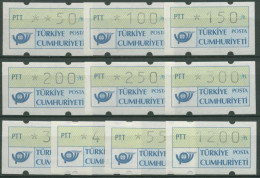 Türkei ATM 1987 Postemblem Satz 10 Werte ATM 1.1 S2 Postfrisch - Automatenmarken