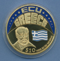 Liberia 10 Dollar 2001 ECU-Serie Griechenland Vz/st In Kapsel (m4575) - Liberia