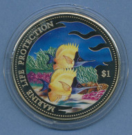 Salomonen 1 Dollar 2001 Meeresschutz Fische, Farbig, PP In Kapsel (m4534) - Salomon