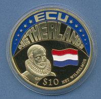 Liberia 10 Dollar 2001 ECU-Serie Niederlande Vz/st In Kapsel (m4574) - Liberia