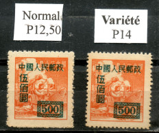 China Chine : (591) 1950 Surchargé Série 1 - Sur Le Timbre D'unité D'impression SG1424a** P14 - Unused Stamps