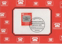 Germany Deutschland 1979 FDC Internationale Funkausstellung, International Radio Exhibition, Phone Telephone, Berlin - 1971-1980