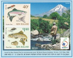 New Zealand SG MS 2172 1998 Fish MS Overprinted Israel 98, Miniature Sheet, Mint Never Hinged - Neufs