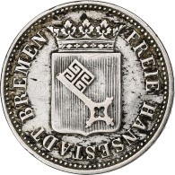 Etats Allemands, BREMEN, 12 Grote, 1/6 Thaler, 1841, Argent, TTB, KM:232 - Petites Monnaies & Autres Subdivisions