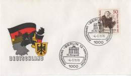 Germany Deutschland 1978 FDC 23. Kongress Unteilbares Deutschland, Indivisible Germany, Walter Kollo Composer, Berlin - 1971-1980