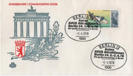 Germany Deutschland 1978 FDC Autos AVUS Attraktionen, Die Grosse Autoschau, Transport, Fish Fishes, Berlin - 1971-1980