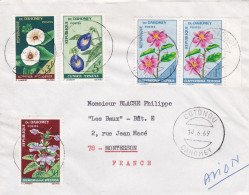 DAHOMEY -- 1969 -- Lettre De COTONOU Pour MONTESSON-78 ...tps Fleurs..beau Cachet COTONOU - Benin - Dahomey (1960-...)