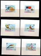 LIBERIA 1976 WINTER OLYMPIC GAMES INNSBRUCK  SET OF 6 LUXURY IMPERF BLOCK MI No 980-5 MNH VF!! - Inverno1976: Innsbruck