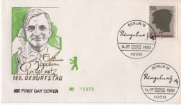 Germany Deutschland 1983 FDC Joachim Ringelnatz, German Author Painter (Hans Bötticher), Berlin - 1981-1990