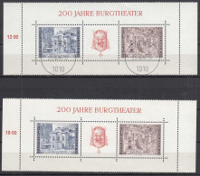 Österreich - Austria - 1976 2 X Mi. Block 3 - 200 Jahre Burgtheater ** + Gest. - Autres & Non Classés
