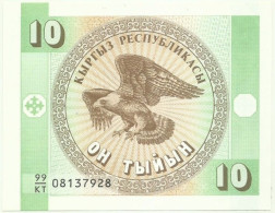 KYRGYZSTAN - 10 Tyiyn - ND ( 1993 ) - Pick 2.a - UNC. - Série 99/KT - Kyrgyzstan