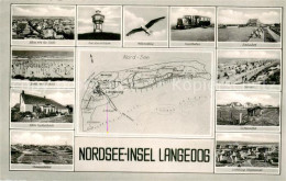 73811077 Langeoog Nordseebad Panorama Wasserturm Strand Altes Fischerhaus Tennis - Langeoog