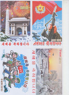 North Korea 2010 Happy New Year Postal Cards  5 Pcs - Corea Del Norte