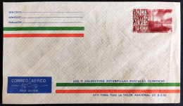 MEXICO 1968 80c. AIR POSTAL STATIONERY Envelope, DOUBLE STAMP Ptg., USE Y COLECCIONE Text, Mint, Rare Thus - Mexico