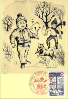 A40 87 Carte Maximum Hiver Croix Rouge 1974 Secourisme De Montagne - First Aid