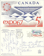 A42 214 Canada Expo 67 Carte Premier Jour - 1953-.... Règne D'Elizabeth II