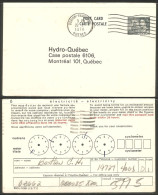 A42 203 Canada Carte Postale QEII 8c Slate Hydro-Quebec Used DORION-VAUDREUIL - 1953-.... Reinado De Elizabeth II