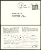 A42 210 Canada Carte Postale QEII 8c Slate Hydro-Quebec Used DORION-VAUDREUIL - 1953-.... Reign Of Elizabeth II
