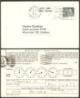 A42 213 Canada Carte Postale QEII 8c Slate Hydro-Quebec Used MONTREAL - 1953-.... Reign Of Elizabeth II