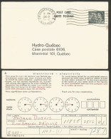 A42 207 Canada Carte Postale QEII 8c Slate Hydro-Quebec Used DRUMMONDVILLE - 1953-.... Règne D'Elizabeth II