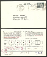 A42 202 Canada Carte Postale QEII 8c Slate Hydro-Quebec Used MONTREAL - 1953-.... Règne D'Elizabeth II