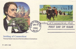 A42 95 US Postcard Connecticut 1636 FDC - Ferme