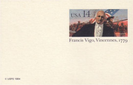 A42 92b US Postcard Francis Vigo 1779 - Independecia USA
