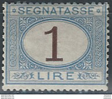 1870 Italia Segnatasse Lire 1 Azzurro Bruno Mc MNH Sassone N. 11 - Other & Unclassified