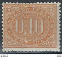 1869 Italia Segnatasse 10c. Bruno Arancio MNH Sassone N. 2 - Other & Unclassified