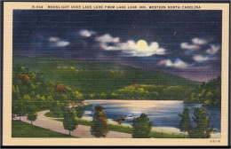 A45 430 PC Moonlight Over Lake Lure From Lake Lure Inn Unused - Autres & Non Classés