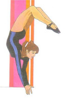 A45 59 CP US Barre Gymnastics Timbre Oblitéré PJ à L'endos FDC Stamp At The Back - Gymnastique