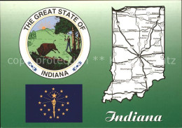 71669001 Indianapolis The Hoosier State Map Wappen - Sonstige & Ohne Zuordnung