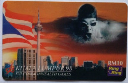 Malaysia RM10 Ring Ring - Kuala Lumpur  XVI Commonwealth  Games '98 - Malesia