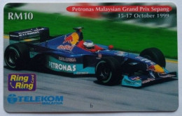 Malaysia RM 10 Ring Ring Card - Petronas Malaysian Grand Prix Sepang 1999 - Malesia