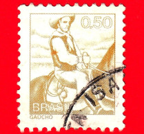 BRASILE - Usato - 1979 - Ordinaria - Serie Professioni - Gaucho - Cowboy - 0.50 - Usados