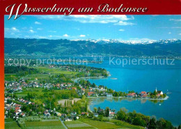 72804880 Wasserburg Bodensee Halbinsel Mit Blick Zu Den Alpen Fliegeraufnahme Wa - Wasserburg (Bodensee)