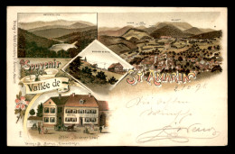 68 - SAINT-AMARIN - SOUVENIR DE LA VALLEE - CARTE LITHOGRAPHIQUE VOYAGEE EN 1898 - Saint Amarin