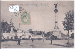 BORDEAUX- EXPOSITION MARITIME INTERNATIONALE 1907- PALAIS DES COLONIES- MONUMENT DES GIRONDINS - Bordeaux